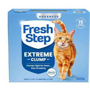 Fresh Step Advanced Extreme Multi Cat Clumping Litter with Febreze Freshness, Low Dust, Odor Control with Ammonia Block Tech, Compatible in Automatic Litter Boxes(18.5 lb)