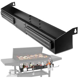 Front Griddle Caddy with 2-Pack Magnetic Tool Holders for Blackstone 36 inch Griddle, Large Capacity Front Tool/ Bottle Shelf for Easy Access, Grill Caddy for Blackstone Griddle Accessories 36 inches