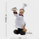 Chef Figurine for Kitchen Decor, Chef Holding Fruits & Bread with Puppy Figurines Chef Puppy Statue for Counter Top, Cabinet,Cupboard, Home Kitchen Cook Restaurant Dcor