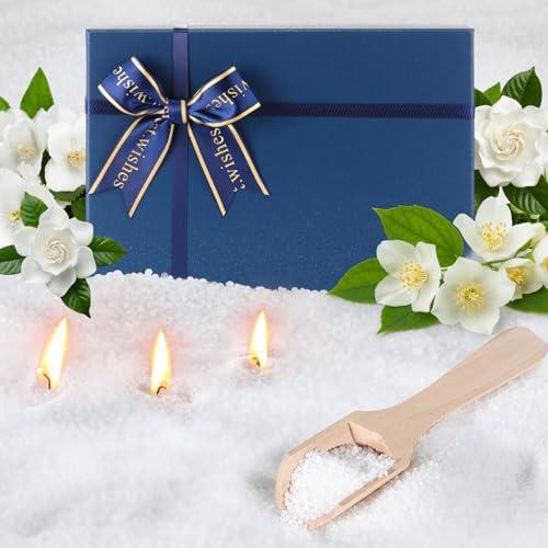 MTLEE Pearled Candle 4.4 Lb/70oz Mother's Day Mom Gifts Gardenia Jasmine Scented Sand Candle Kit Include 100 Wicks, Bow Gift Box, Spoon Reusable Pearled Wax for DIY Home Kit