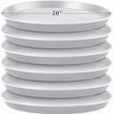 Eccliy 6 Pack Plastic Plant Saucer Heavy Duty Planter Saucers Large Plant Pot Saucers Plastic Water Trays for Indoors and Outdoors Flower Plant Plant Drip (White,20 Inch)