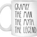 HFEYNZ Grampy The Man The Myth The Legend 11oz White Ceramic Coffee Mugs Cups Best Grampy Christmas Birthday (Color 2)