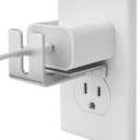 Outlet Lock, Adjustable Metal Security Device, Prevents Power Plug Unplugging, Silver, 1-Pack