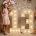 imprsv Marquee Numbers 13 Light up Numbers 4ft, Pre-Cut Foam Board Kit with Light Bulbs for 13 Year Old Party Decorations, 13th Birthday Decorations for Girls Boys Assembly Required