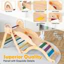 Wooden Pikler Triangle with Convertible Ramp & Detachable Arch, Montessori Indoor Climbing Frame, Sturdy Ladder & Space-Efficient Design