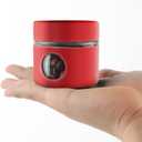 Coffee Canister Travel Jar, Mini Airtight Stainless Steel and Glass Food Storage Container Great for Coffee Bean and Coffee Grounds - Red, 1.4 oz