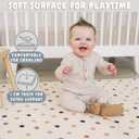 Bubba Bear Baby Play Mat, Thick Foam with Pattern Design, Foldable Waterproof Padded Crawling Mat for Babies (Beige Stars, 47 x 35 Inches)