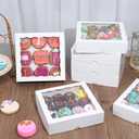 TEMLQPACK 15pcs 8x8x2 Inches White Bakery Boxes for Christmas - Cookies, Chocolate Covered Strawberries, Cakesickles, Brownies, Chocolate Truffles