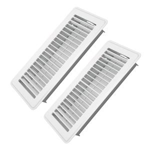 Howeall 4" x 10" Floor Register 2 Pack - Heavy Duty Steel Walkable Floor Vents - Easy Adjust Air Supply Lever - Vent Covers for Home (White)
