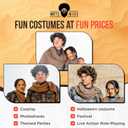 Desert Warrior Dune Costume Set - Curly Brown Wig, Black Fitted Breathing Nose Tube to Form to Face, and Netted Wig Cap for Cosplay - One Size Fits All