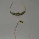 Princess Tiana Set Crown and Necklace Princess Tiana Birthday Outfit Halloween Party Fancy Green Crystal Tiara