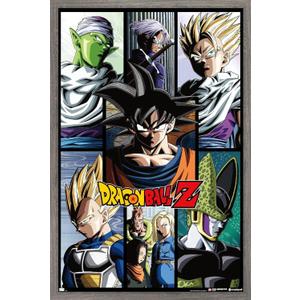 Dragon Ball Z - Grid Wall Poster, 34L" x 22.4W", Barnwood Framed Version