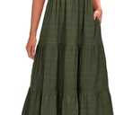 PRETTYGARDEN Women's Summer Dresses 2026 Puff Sleeve Square Neck High Waist Smocked A-Line Flowy Loose Fit Midi Dress