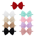 YanJie Handmade Elastic Hairband, Nylon Hair Bows for Girls Infant Toddlers Kids, 9 PCS One Size Fits All Hair Accessories for Newborn Baby