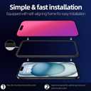 2 x 2 Pcs Dazzling Gradient Colorful Anti-Spy Tempered Glass Screen Protector, Electroplated Anti-Blue Light,HD Anti-scratch Privacy Protection (iPhone 15 Pro)