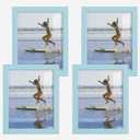 Renditions Gallery Photo Frames 8x10 inch Picture Frame Set of 4 High-end Modern Style, Made of Solid Wood and High Definition Glass Ready for Wall and Tabletop Photo Display, Blue Frame (8"x10")