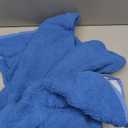 Nirovien Womens Fuzzy Fleece Jacket Colorblock Sherpa Jackets Shawl Winter Coats with Pockets Warm Outwear (Small, Blue Light)