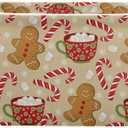 Christmas Gingerbread Man Storage Basket Fabric Kitchen Baskets Xmas Candy Cane Winter Snowflake Open Home Storage Bins Boxes Foldable Organizer Bag for Gift Book Shelf Closet Baskets 16128 Inches