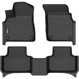 Floor Mats Custom for Audi Q7/SQ7 2017-2025 & Q8/SQ8 2019-2025 All Weather Protection TPE Heavy Duty Non-Slip Automotive Floor Liners Fits Front& 2nd Row Full Set Accessoriesnot for E-TRON