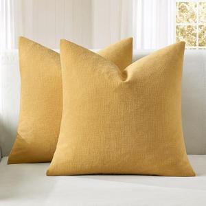 MIULEE Sage Green Couch Pillow Covers 18x18 Inch, Set of 2 Soft Spring Chenille Decorative Square Throw Pillow Covers Farmhouse for Sofa Living Room Bed