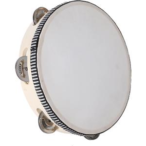 8 Inch Tambourines for Adults Wooden Hand Drum with Metal Jingles Bells Tambourines Musical Instrument for Church, Party, Games, KTV, Dance