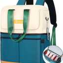 Backpack Cooler with Double Decker & 12 Ice Packs- Keeps 36 Cans Cold for Up to 24 Hours- Waterproof & Leak Proof Insulated Cooler Backpack- Stylish Cooler Bookbag for Women Travel Work Beach (Green)