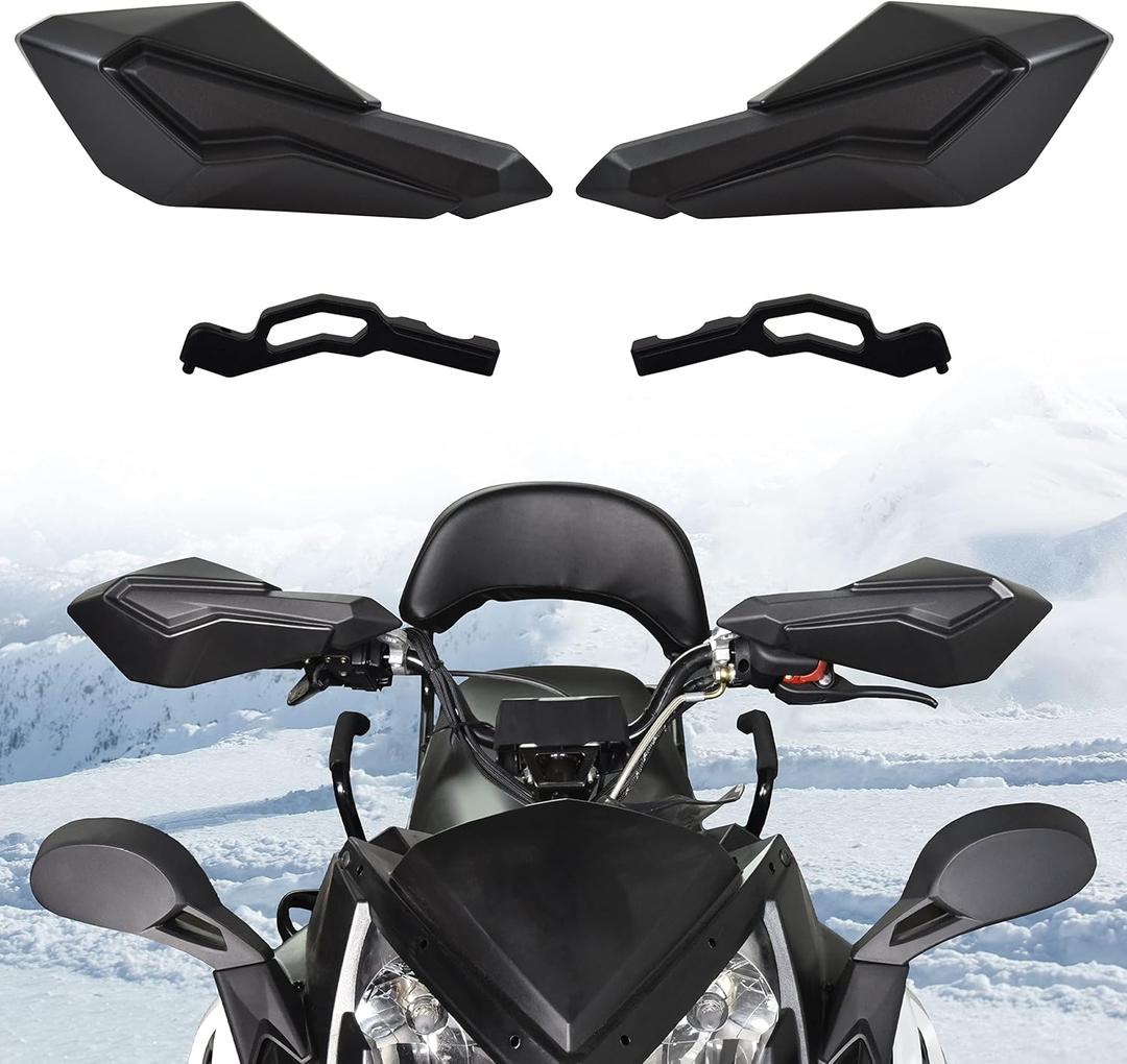 SAUTVS Hand Guards with Mounting Brackets for Polaris Snowmobile, Black Handguards with Straight Bar Handguard Mounts for Polaris Snowmobile Accessories (1Pair, Replace #2879193, 2880939)