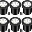 9W LED Low Voltage Landscape Lights, AC/ DC 12-24V Outdoor Well Lights IP68 Waterproof 5500K Cool White In-Ground Lights for Yard Pathway Driveway Deck (6 Pack)