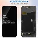 A-MIND for iPhone 15 Pro Max Screen Replacement Kit, 6.7 Inch Full HD LCD Display 3D Touch Digitizer Assembly with Repair Tool, Waterproof Seal, Screen Protector -Compatible A2849 A3105 A3106 A3108