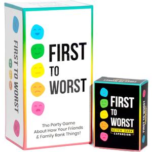 FIRST TO WORST Party Game + After Dark Set Adult Card Game About How Your Friends and Family Rank Things | Funny Ranking & Guessing Board Game for Friends, Game Nights, Parties & Fun Gift Ideas