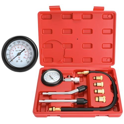 BETOOLL HW0130 8pcs Petrol Engine Cylinder Compression Tester Kit Automotive Tool Gauge 