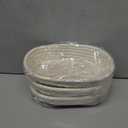 3Pcs Banneton Bread Proofing Basket, 10 inch Oval Banneton Basket,Sourdough Proofing Basket,Bread Bowl Handmade Rattan Baskets and Liners for Professional & Home Sourdough Bread Baking