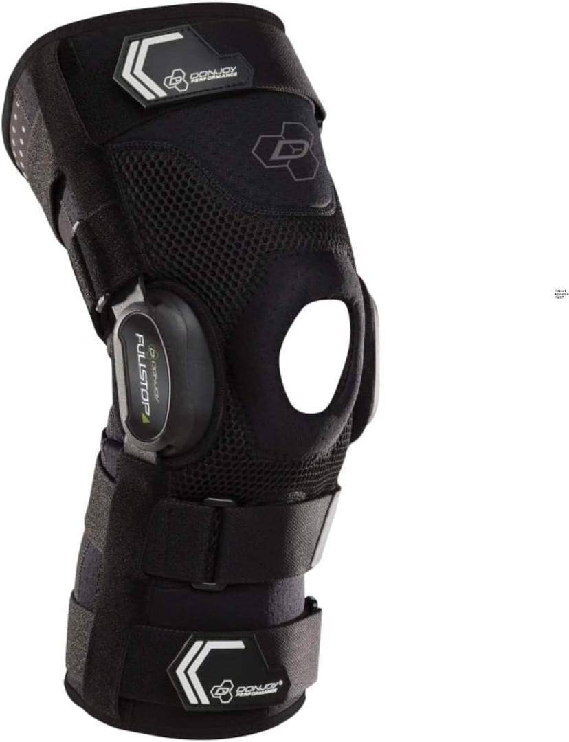 DonJoy Performance Bionic Fullstop ACL Knee Brace  4 Points of Leverage Hinged Knee Support for Ligament Protection, Injuries, Prevent Knee Hyperextension for Football, Soccer, Lacrosse, Contact Sports (Small)