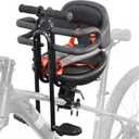 Kids Bike Seat with Guardrail and Thick Soft Padding, Front Mounted Child Bicycle Seat with Foldable Footrests for 0-3 Years Toddlers Bike Seat for MTB