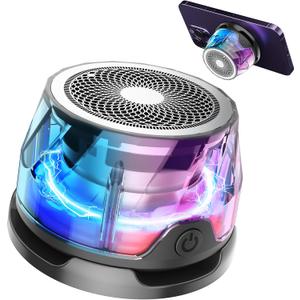 gebra Magnetic Bluetooth Speaker Cell Phone Stand Speaker Waterproof 8H Playtime Bluetooth 5.3 Multi-Color LED Lights Portable for Outdoor Gym Travel for Music Lovers