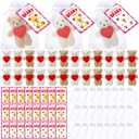 Jenaai 24 Set Valentines Day Mini Teddy Bear Gift Bulk 5.1 Inch Valentines Day Stuffed Animals Plush Toys Small Cute Bear with Greeting Cards and Organza Bag for Girlfriend Birthday Party(Heart)