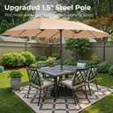 SUPERJARE 13FT Outdoor Patio Umbrella with Base Included, Double Sided Pool Umbrellas with Fade Resistant Canopy, Large Table Umbrella for Deck, Market, Backyard - Beige