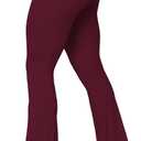Sunzel Flare Leggings, Crossover Yoga Pants with Tummy Control, High-Waisted and Wide Leg (Medium, Black Cherry)