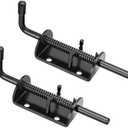Quality Life Spring Loaded Gate Latch Pin Barrel Bolt 6in Durable Solid Steel for Shed Doors Wood Metal Gate Black - 2pcs