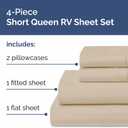 Short Queen Size 4 Piece Sheet Set - RV Short Queen, Ultra-Soft, Breathable & Cooling Bed Sheets Set with Deep Pockets - Hotel Luxury Bedding for Women & Men - Wrinkle Free & Fade Resistant - Cream