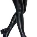 AOSPHIRAYLIAN Womens Over The Knee High Boots Chunky Heel Slip On Faux Leather Riding Surgical Stretch Thigh High Boots. Size 37