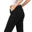 SANDY & SID Cropped Pants for Women Petite Small Size Mid Waist Slim Fit Work Pants Stretch Trousers Slack Casual Office Wear (Black, L)