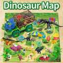 Dinosaur Toys for Kids 3-5, Dinosaur Transport Truck Car Set with 8 Dinosaur Figures & Play Mat, Gift for 2 3 4 5 6 7 Year Old Toddler Boys, Large