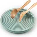 Spoon Rest Cooking Spoon Holder for Stove Top Ceramic Kitchen Spatula Rest for Countertop Large Utensils Rest for Housewarmings Thanksgiving Christmas Halloween, Blue