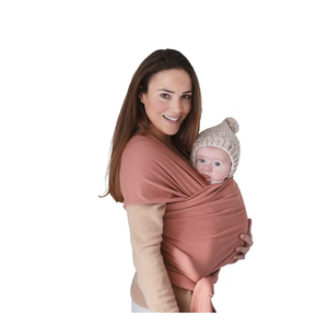 mushie Baby Wrap Carrier | Organic Cotton and Elastane | Infant Sling for Newborn and Babies 8-35 lbs (Cedar