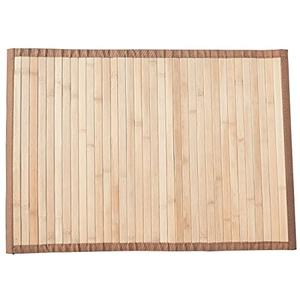 Queensell Bamboo Bathroom Accessories Area Rug & Mat Light Brown, 17" x 24" Runner