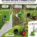 21V Cordless Weed Wacker with Wheels, 3-in-1 Electric Grass Trimmer, 33 inches