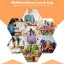 2 x Lunch Bag for Women Men, Reusable Lunch Tote Lunch Box, Large Capacity Leakproof Lunch Tote Bags with Front Pocket for Work Office Picnic or Travel (Light Blue)