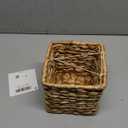 PINXIURY Water Hyacinth Handwoven Tissue Box Cover, Natural Handmade Wicker Napkin Box Holder, Handcrafted Square Facial Tissue, Rustic Decorative on Table and Bathroom, Office, Boho Decorative (Single)