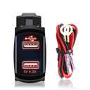 4.2A Rocker Switch Style Dual USB Charger Red LED Light, Waterproof USB Charger 12V-24V Fast Charge Socket Quick Charger for Cars Boats Trucks RVs Vehicle, Universal USB Quick Charger